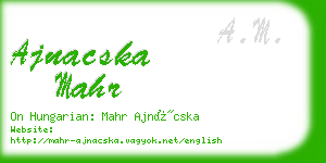 ajnacska mahr business card